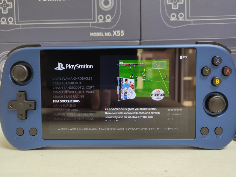 Портативна Ігрова Приставка Powkiddy X55 на 21000 ігор IPS дисплеєм 5.5 дюйма Play Station One Денди PSP Sega