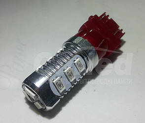 Светодиодная автолампа W27/7W - T25 - 3157 - W3х16q, 12 5630SMD (300Lm) RED двухконтактная