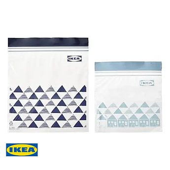 Набір пакетів на застібці 1л (19 * 18см) / 0.4л (13 * 15см) IKEA ISTAD 60 штук 005.256.54