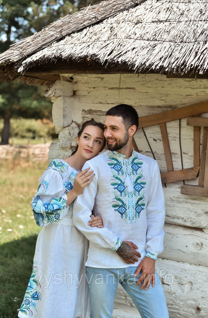Сімейні парні вишиванки Familly look з льону,арт 4600-к+4250
