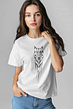 Футболка унісекс Stedman з принтом "Вовк2" XS біла, фото 2