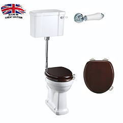 Унітаз з бачком 52 см середня труба Burlington сидіння дерево P2 C1