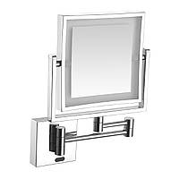 Зеркало квадратне, з датчиком руху, підвісне, cromo