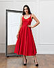 Молодіжне вечірнє плаття-міді з юбкою-кльош Regina, червоне, фото 3