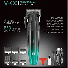 Машинка для стрижки VGR Professional Turbo Black&Green (V-003-GN), фото 6