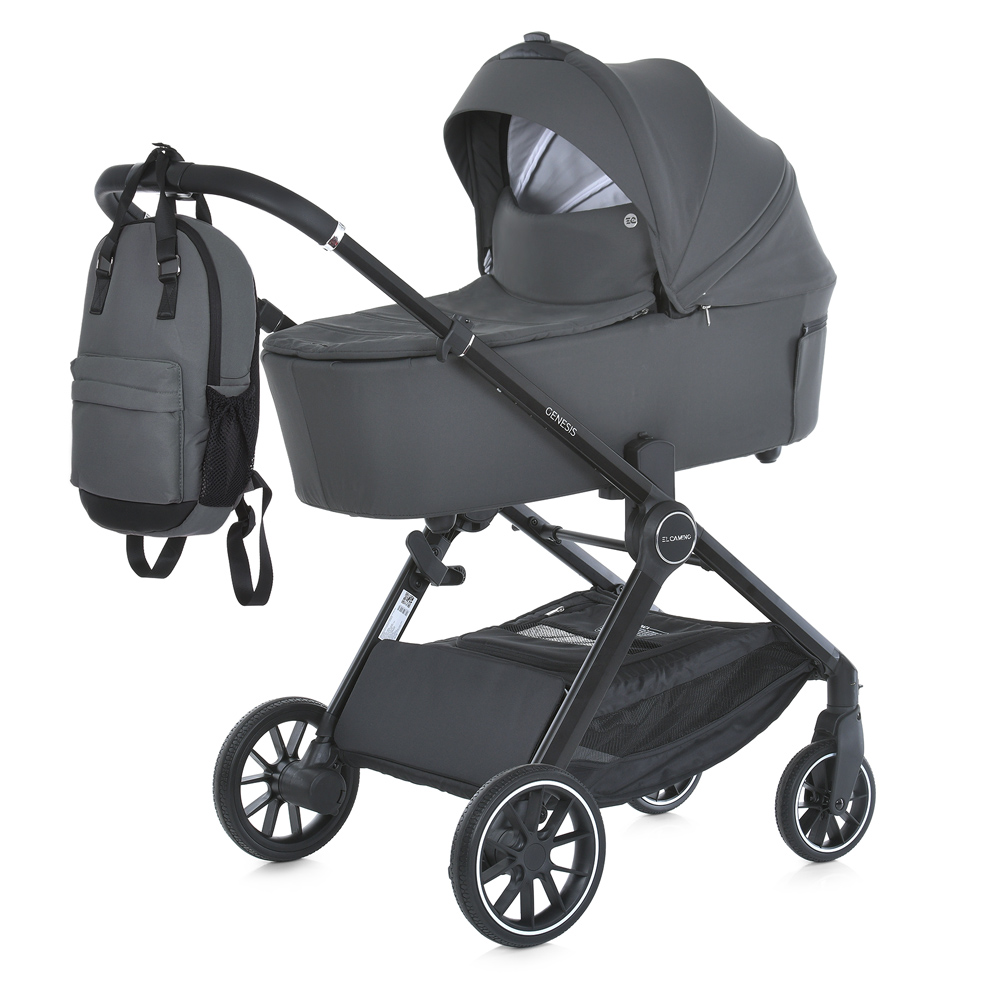 Універсальна коляска 2в1 El Camino GENESIS ME 1126 Asphalt Gray Темно-сіра