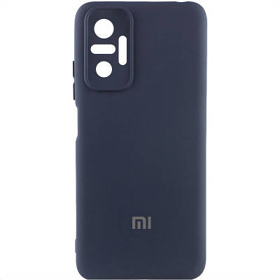 Чехол Silicone Cover Lakshmi Full Camera (AAA) with Logo для Xiaomi Redmi Note 10 Pro / 10 Pro Max Темно-синій / Midnight blue