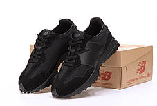 Чоловічі кросівки New Balance 327 All Black Взуття Нью Беланс 327 замша текстиль демісезон, фото 3