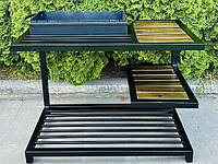 МАНГАЛ ML9-4СP В СТИЛІ ЛОФТ НА ДРОВНИКУ З ПОЛИЦЕЙ НА 9 ШАМПУРІВ 4 ММ (З ЖАРОМІЦНИМ ПОКРИТТЯМ), фото 6