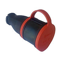 Кабельна розетка, чорна IP44