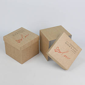 Крафт Коробка під Подарунки Гостям Весілля Друк 150*150*130 мм