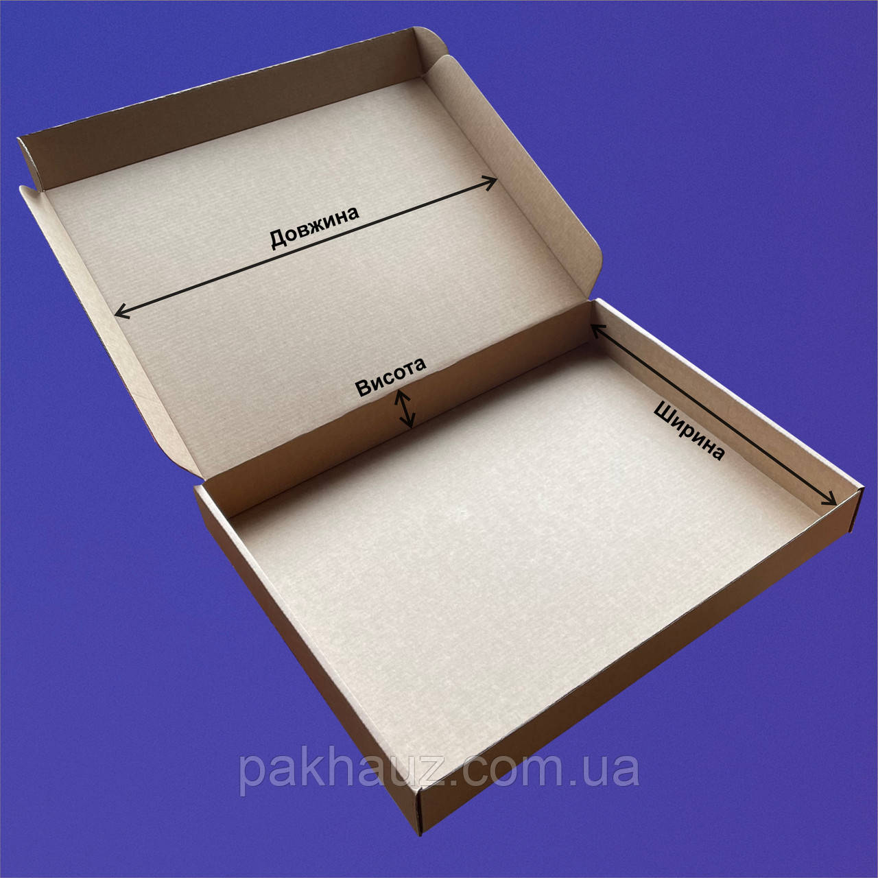 Самозбірна крафтова коробка КС 350*250*80 мм