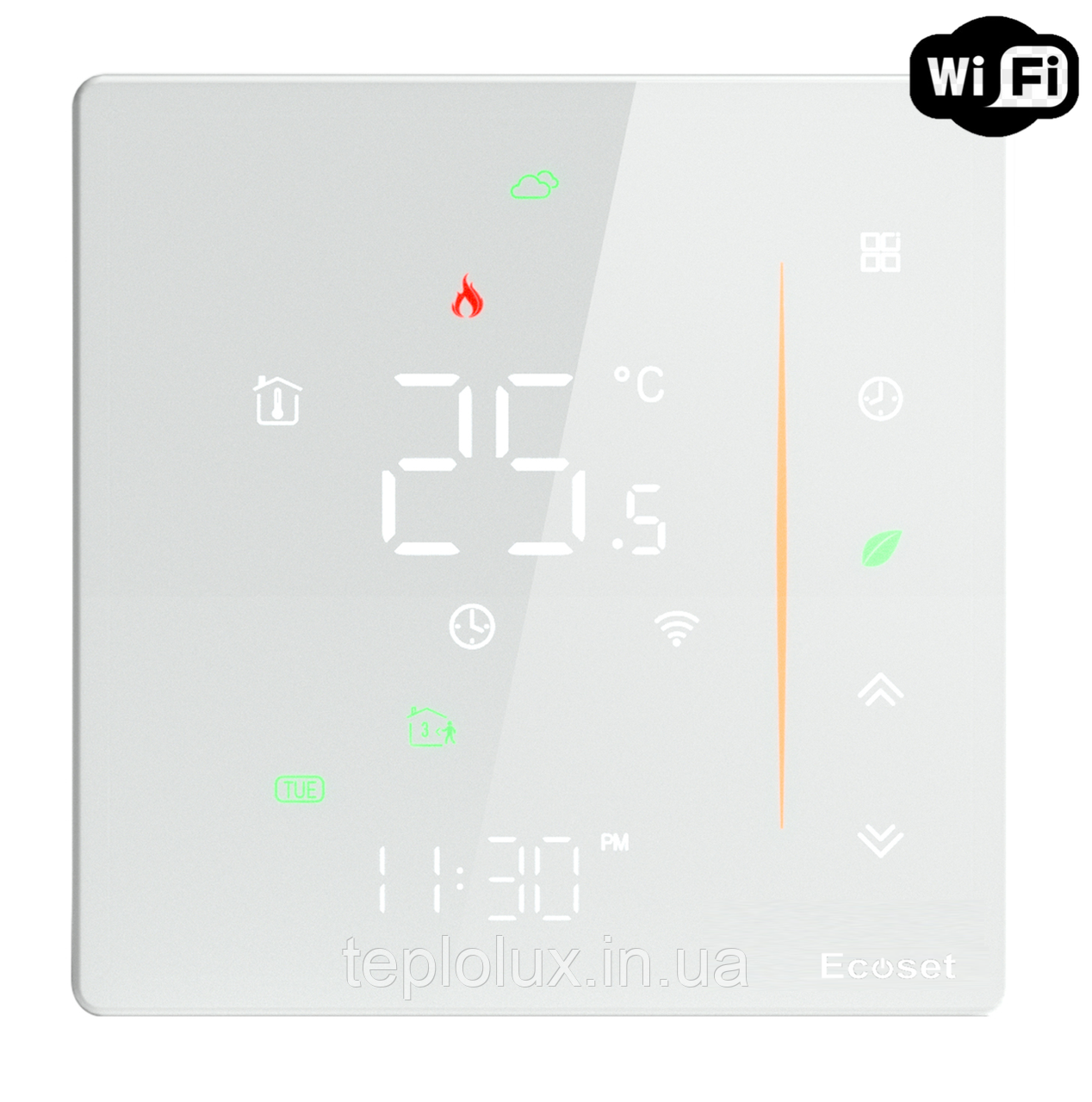 Wi-Fi терморегулятор Ecoset PWT 006 сенсорний програмований для теплої підлоги, фото 1