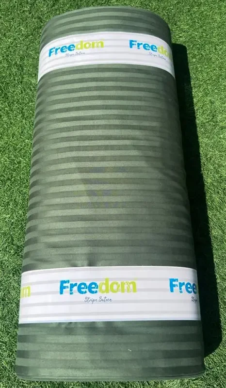 Однотонна тканина 220 см для постільної білизни зелена, Страйп-сатин смужка хакі в рулоні (30 м)