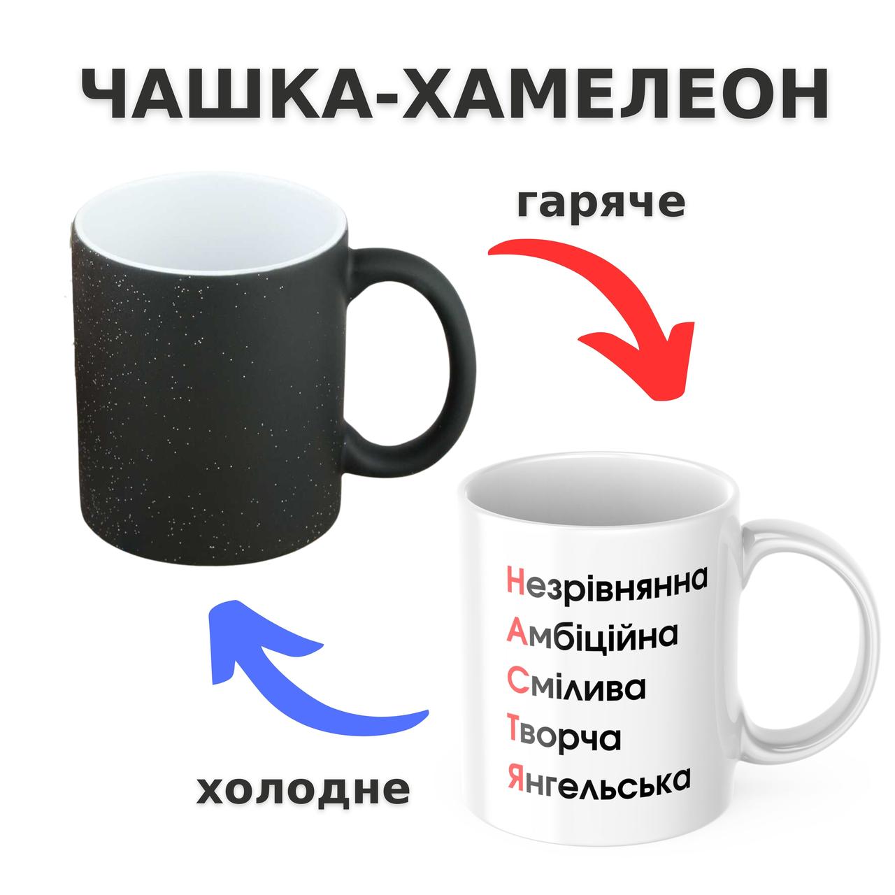 Чашка-хамелеон з принтом 330 мл Настя