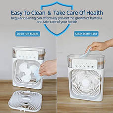 Вентилятор кондиціонер зволожувач 3в1 з контейнером для льоду Mini Portable USB Air Cooling Fan 9418, фото 5