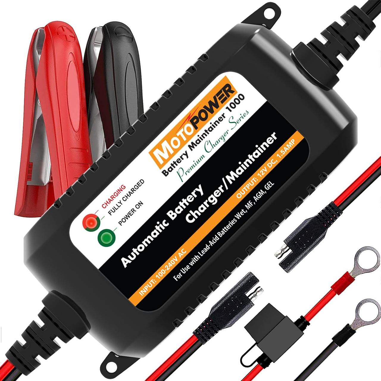 Сток Автоматичний зарядний пристрій MOTOPOWER MP00206A 12 В 1,5 А, фото 1