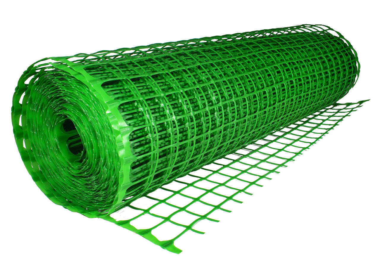 Сітка 45*45 1.0х20 м пластикова клевер (зелена) квадрат із запаяним краєм, фото 1