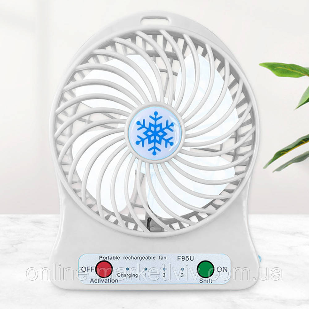 Купить Настольный вентилятор аккумуляторный с USB, Белый / Мини ...