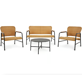 Комплект садових меблів Di Volio Corato 4-місний бежевий з техноротангу з журнальним столиком