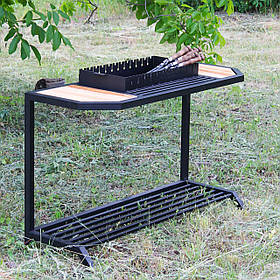 Мангал Ватра зі столиком + знімна жаровня 3мм, 12 шампурів, 68x35x18см