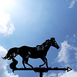 Флюгер Кінь №4 з металу 2 мм, флюгер на дах, фото 10