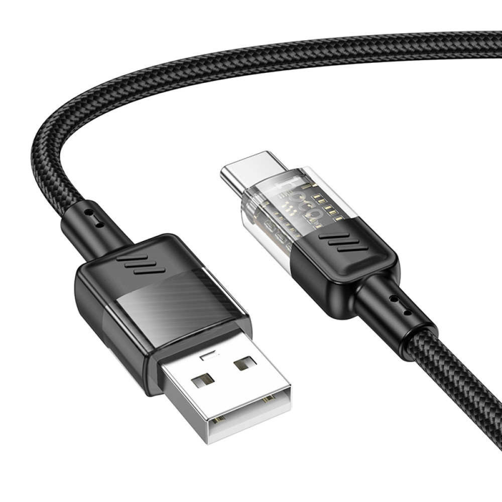 Кабель HOCO U129 USB - Type-C 1.2м Чорний, фото 1