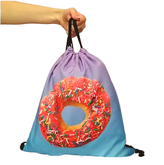 Сумка-рюкзак для речей та взуття Пончик. Сумка-мішок із принтом для прогулянок