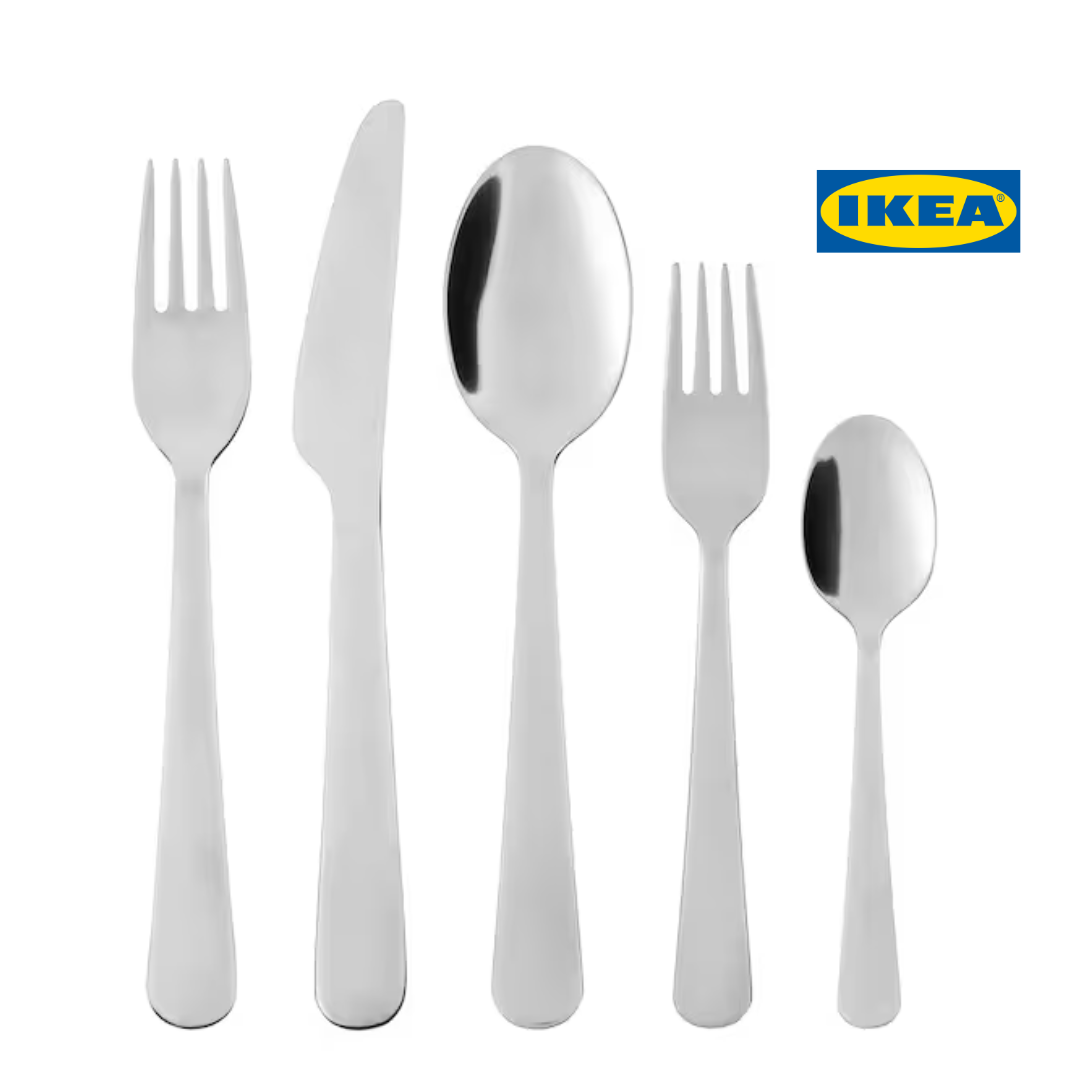 Набір столових приладів IKEA DRAGON 60 предметів 801.886.54 Сріблястий