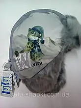 Зимова шапка для хлопчика TuTu арт. 3-000846(46-48, 50-52) Сірий, 50-52