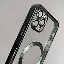 Чохол для Apple iPhone 11 Pro Max прозорий чохол з магсейф на телефон айфон 11 про макс чорний h3b, фото 3