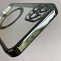 Чохол для Apple iPhone 11 Pro Max прозорий чохол з магсейф на телефон айфон 11 про макс чорний h3b, фото 5