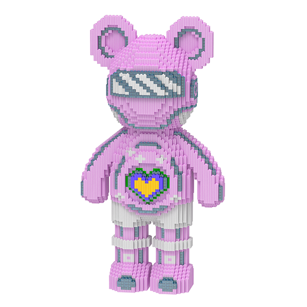 Світловий конструктор Magic Blocks у вигляді ведмедика Bearbrick Колір: Рожевий