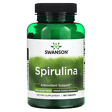 Спіруліна Swanson Spirulina 500 mg 180 Tabs