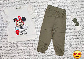 Костюм 3-ка для дівчат вік 3-8 років (брюки.футболка,пов'язка)