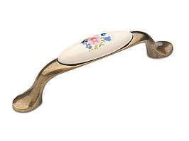 Ручка UP191 MLK бронза-кераміка (синя квітка)