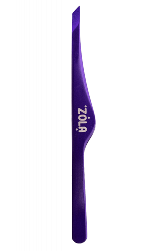 Пінцет для брів скошений ZOLA VIOLET, фіолетовий