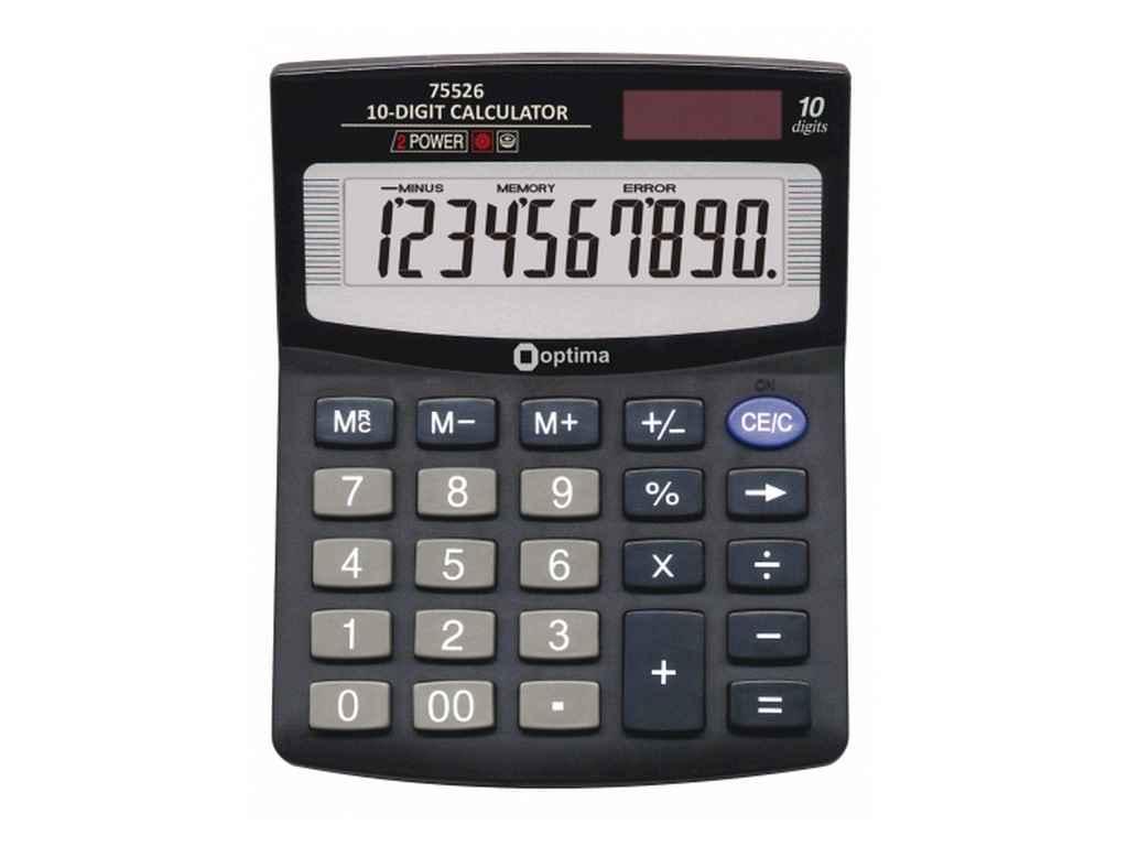 Калькулятор настільний Optima, 10 розрядів, розмір 125*100*27мм ТМ ECONOMIX BP, фото 1