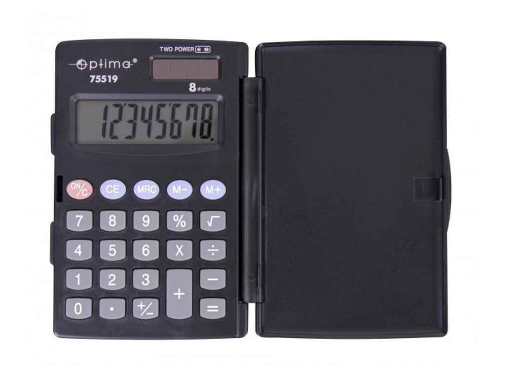 Калькулятор кишеньковий Optima, 8 розрядів, розмір 103*67*10 мм O75519 ТМ OPTIMA BP, фото 1
