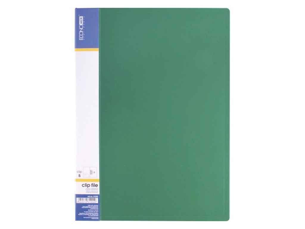 Папка А4 з боковим притиском CLIP В Light, зелена E31208-04 ТМ ECONOMIX BP, фото 1