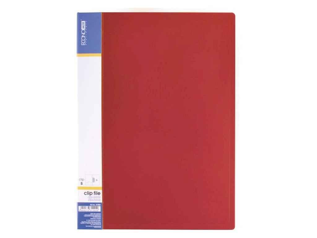 Папка А4 з боковим притиском CLIP В Light, червона E31208-03 ТМ ECONOMIX BP, фото 1