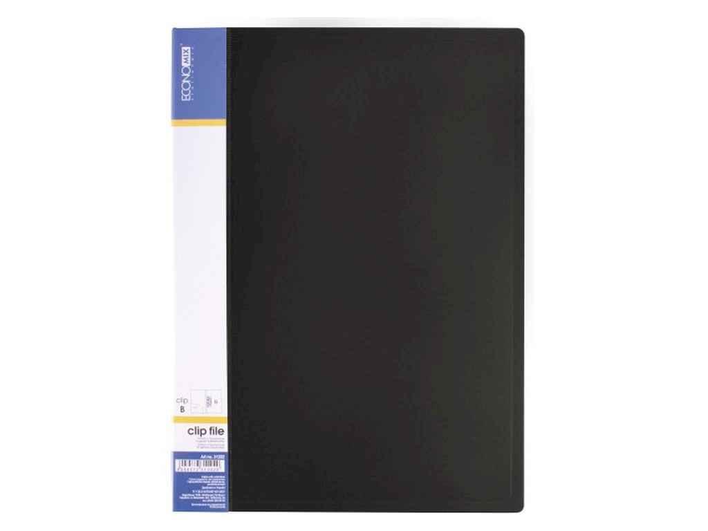 Папка А4 з боковим притиском CLIP В Light, чорна E31208-01 ТМ ECONOMIX BP, фото 1