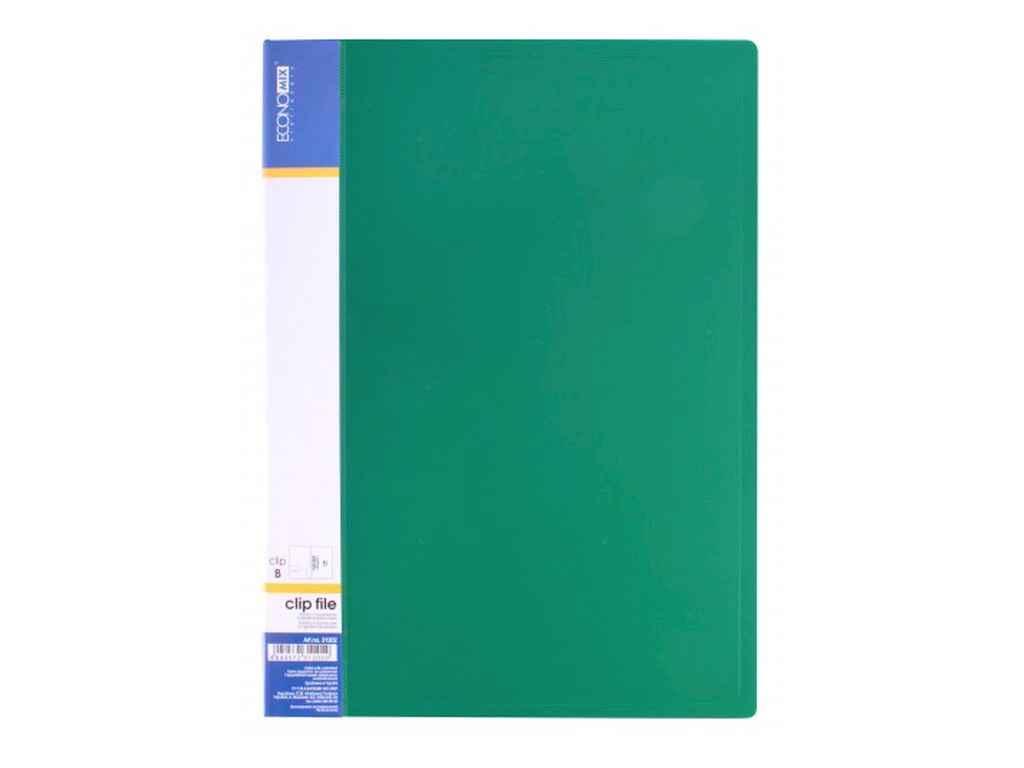 Папка А4 з боковим притиском CLIP В, зелена E31202-04 ТМ ECONOMIX BP, фото 1