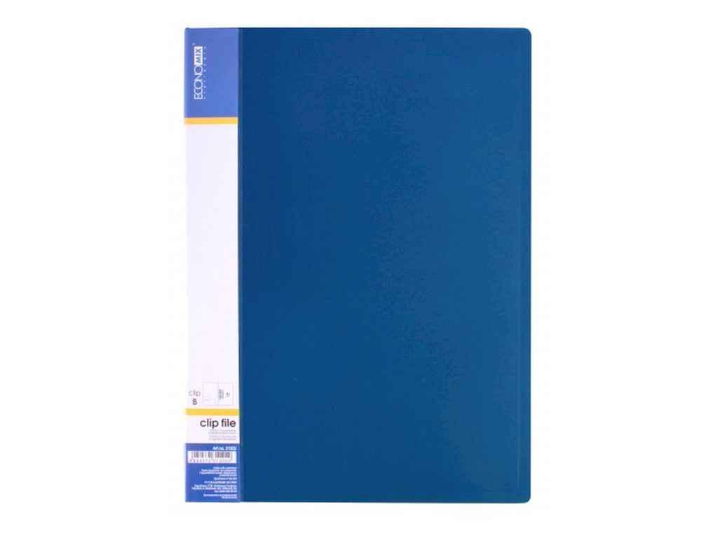 Папка А4 з боковим притиском CLIP В, синя E31202-02 ТМ ECONOMIX BP, фото 1