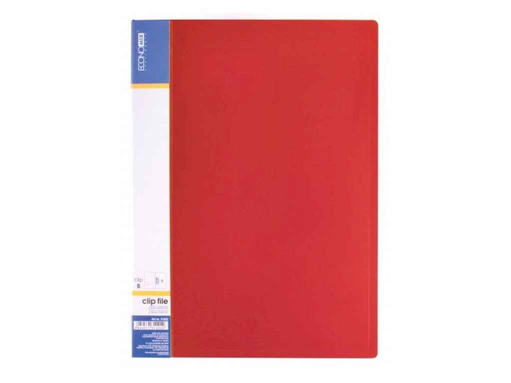 Папка А4 з боковим притиском CLIP В, червона E31202-03 ТМ ECONOMIX BP, фото 1