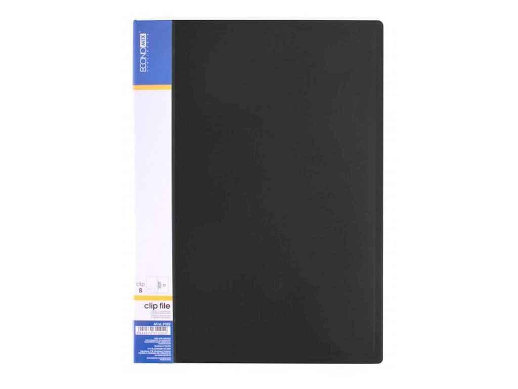 Папка А4 з боковим притиском CLIP В, чорна E31202-01 ТМ ECONOMIX BP, фото 1