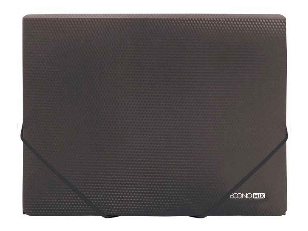 Папка на гумці пластикова А4, фактура діамант , чорна E31601-01 ТМ ECONOMIX BP, фото 1