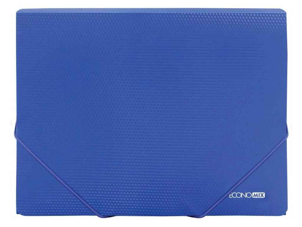 Папка на гумці пластикова А4, фактура помаранч , синя E31601-52 ТМ ECONOMIX BP, фото 1