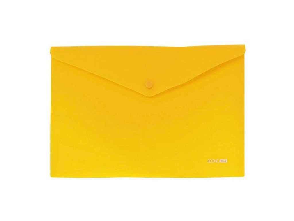 Папка-конверт А4 непрозора на кнопці, 180 мкм, фактура помаранч , жовта E31305-55 ТМ ECONOMIX BP, фото 1