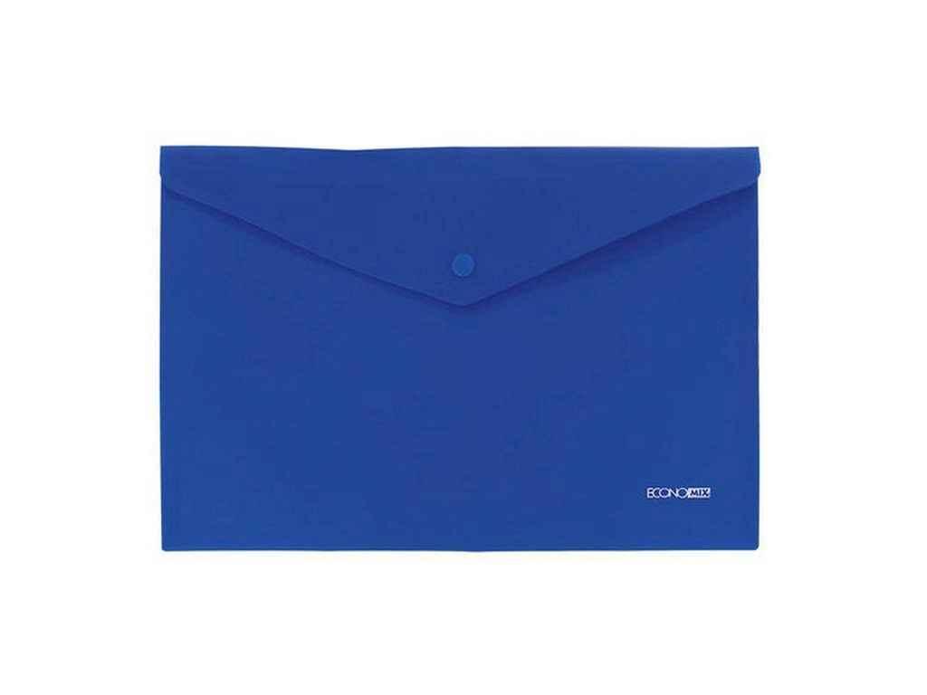 Папка-конверт А4 непрозора на кнопці, 180 мкм, фактура помаранч , синя E31305-52 ТМ ECONOMIX BP, фото 1